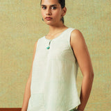 Sleeveless Tunic Green Thin Stripes