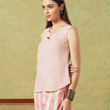 Sleeveless Tunic Pink Thin Stripes