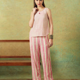 Sleeveless Tunic Pink Thin Stripes