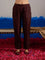 RA Studio Wine Red Silk Formal Pants with Side Zip