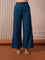 RA Studio Blue Flared Pants with Gold Dot Block Print Detailing