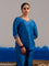 RA Studio Royal Blue Dupion Silk Tunic with Hand Embroidered Neckline and Sleeves