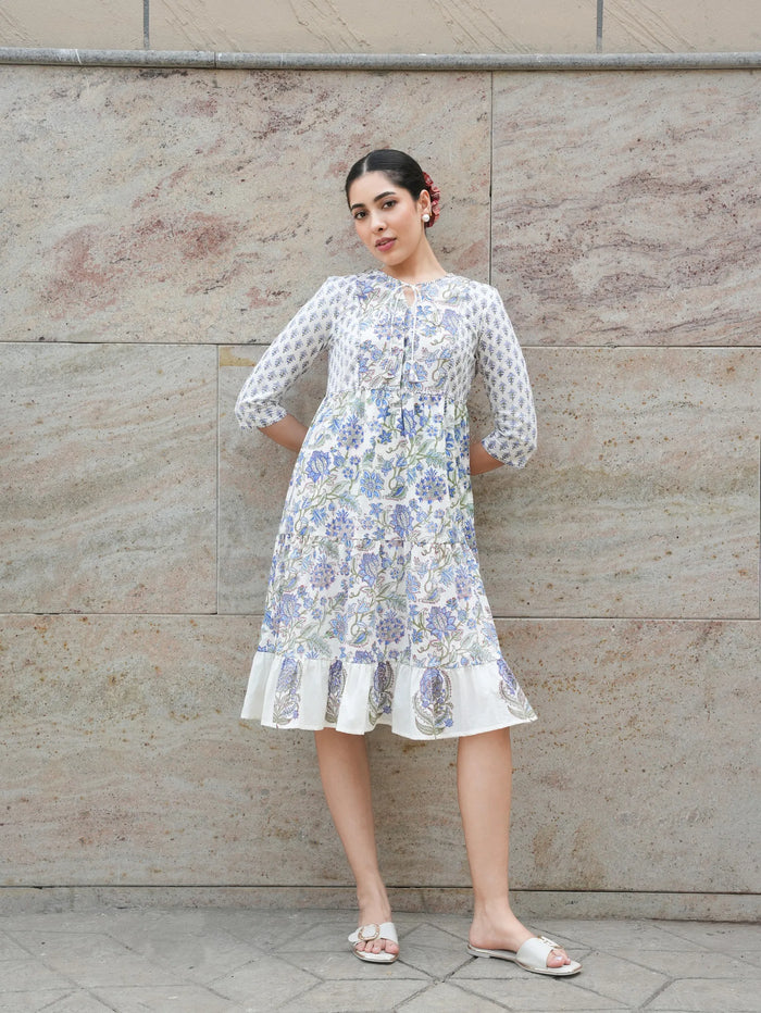 Sanganeri cotton dress for women