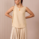 RA Studio Turkish Pants Zig Zag Block Print Beige