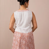 Ivory and rust cotton co-ord set – back view