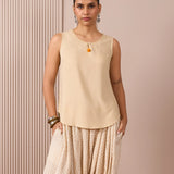 RA Studio Sleeveless Tunic Solid Beige