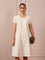 Handloom Black & White Princess-Line Dress in Check and Stripe Weave