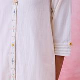 Coord Set Ivory Khadi High-Collar Kurta & Pathani Pant