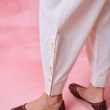 Coord Set Ivory Khadi High-Collar Kurta & Pathani Pant