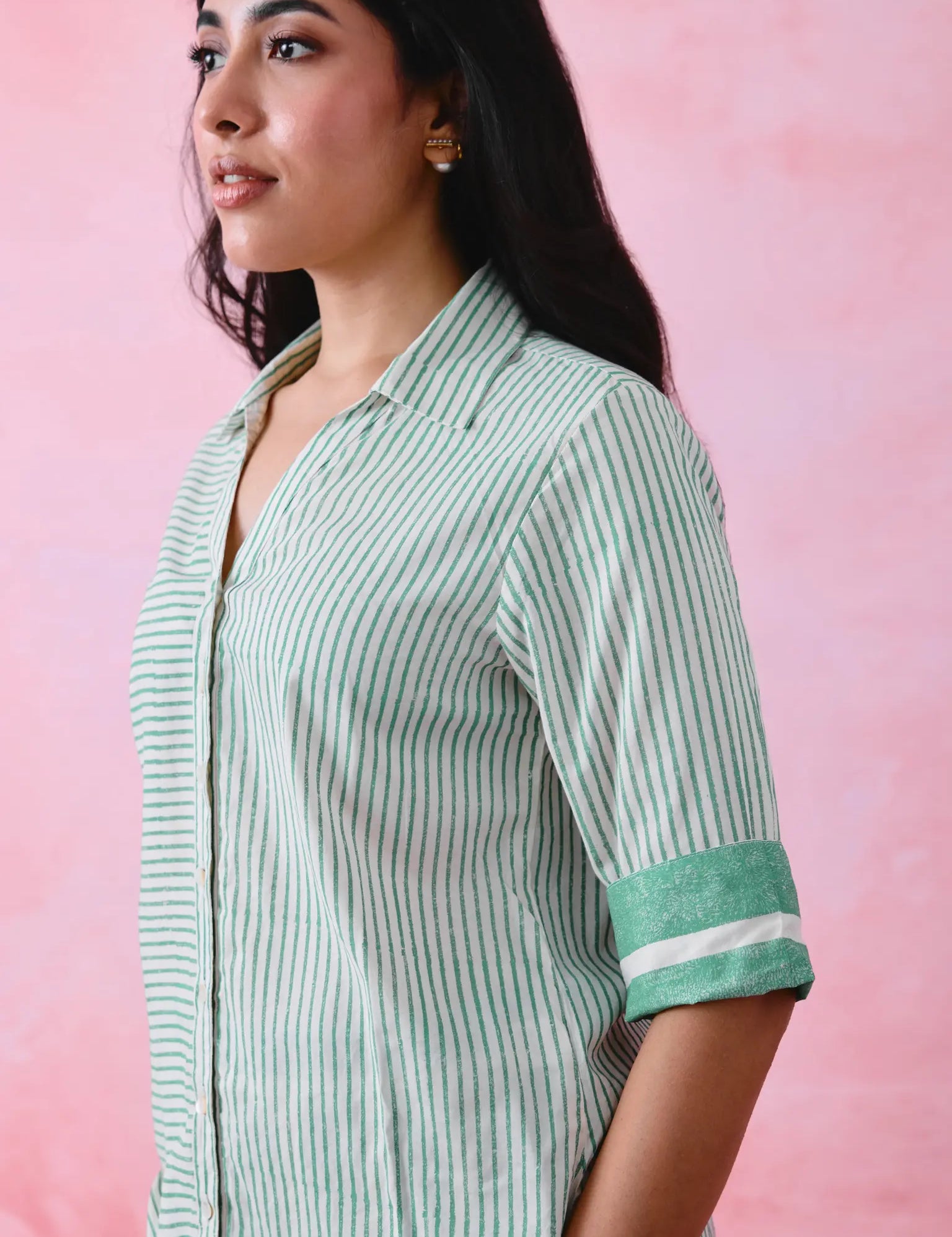 Green printed shirt