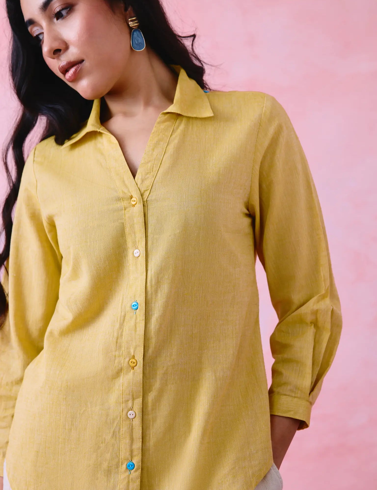 Women’s yellow Mangalgiri shirt