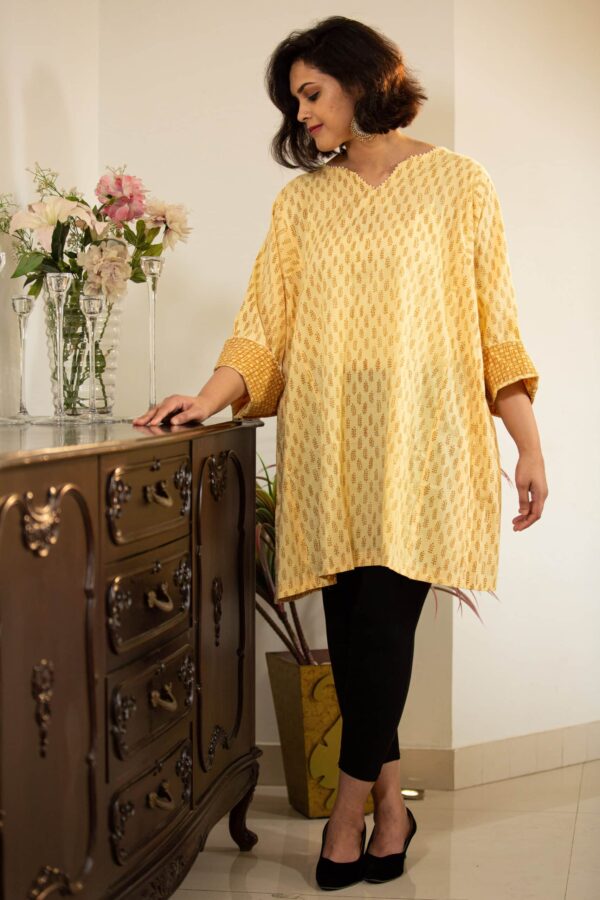 Comfortable Cotton Voil Choga Kurta with Unique Trims and Side Seam Pockets