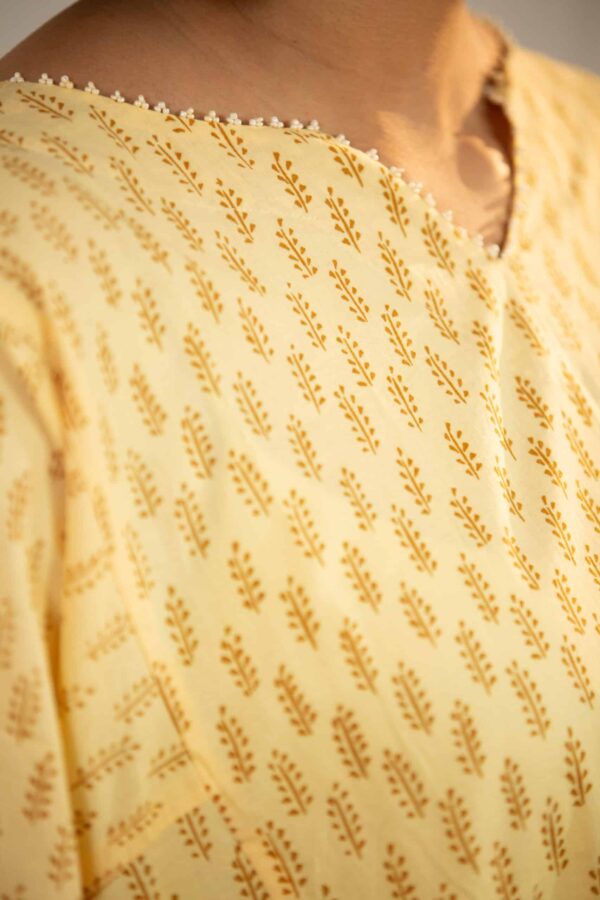 Comfortable Cotton Voil Choga Kurta with Unique Trims and Side Seam Pockets - Image 4