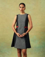 Black and Grey Panel Dress Aline