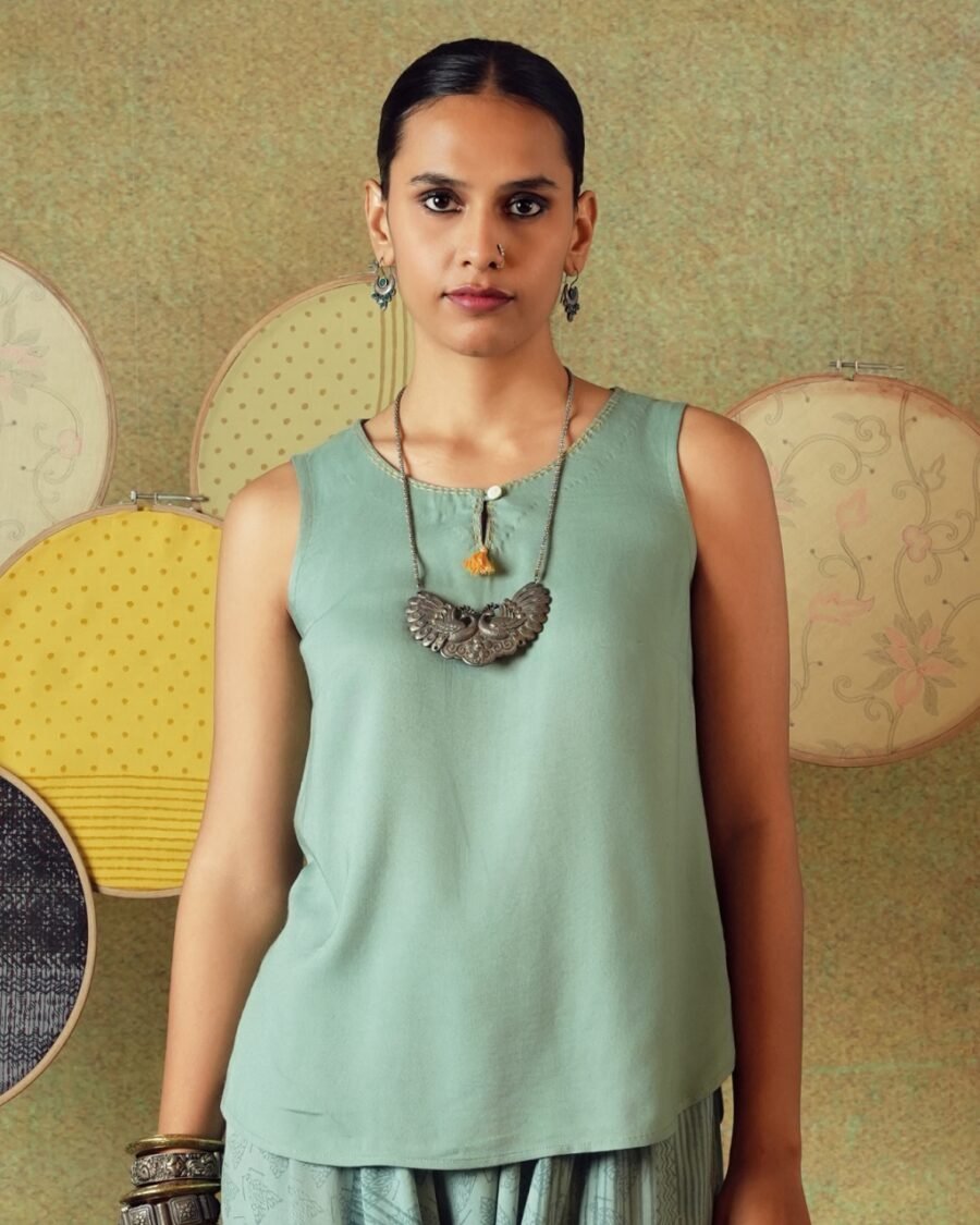 Sleeveless Top Muted Sage Green - Image 1
