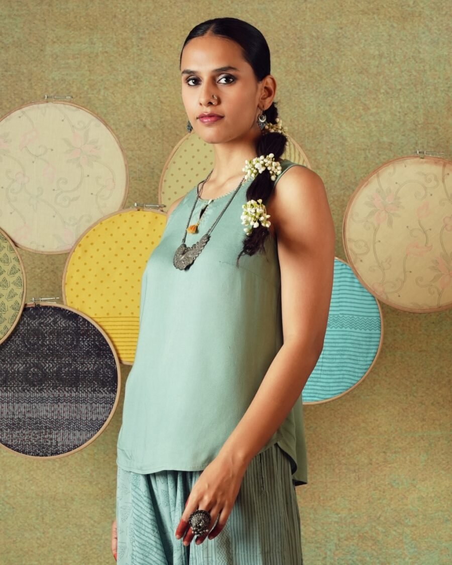 Sleeveless Top Muted Sage Green - Image 2