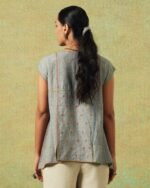 Hand Embroidered Flared Top Grey - Image 3