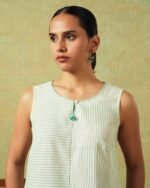 Sleeveless Tunic Green Thin Stripes - Image 6