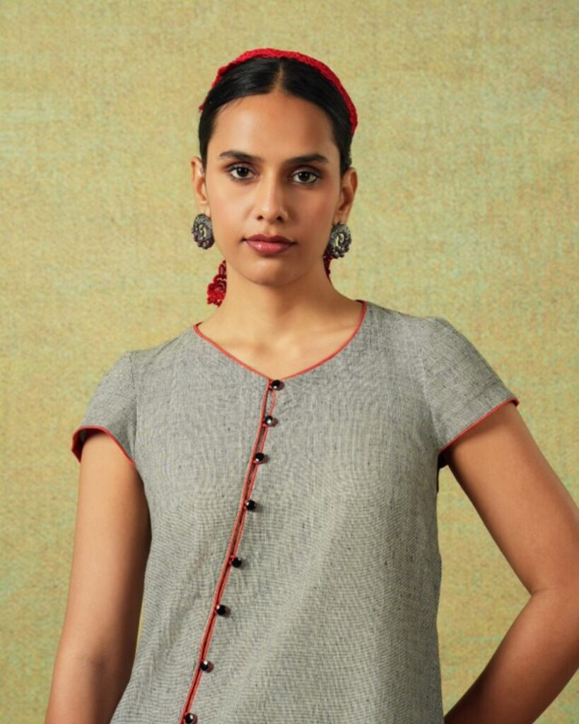 Short Sleeved Aline Dress Grey