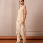 RA Studio Turkish Pants Zig Zag Block Print Beige