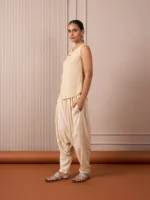 RA Studio Turkish Pants Zig Zag Block Print Beige