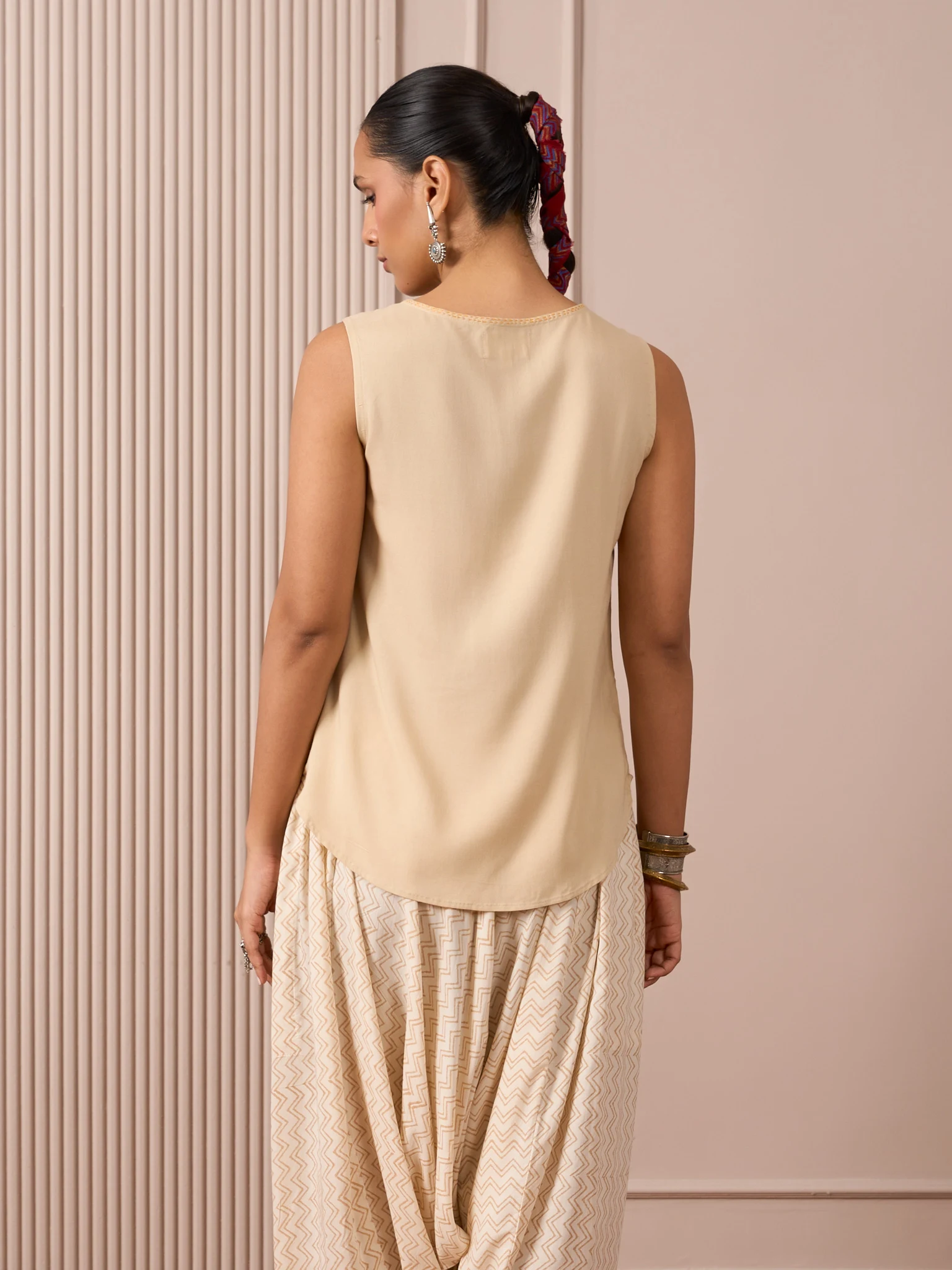 RA Studio Sleeveless Tunic Solid Beige