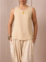 RA Studio Sleeveless Tunic Solid Beige